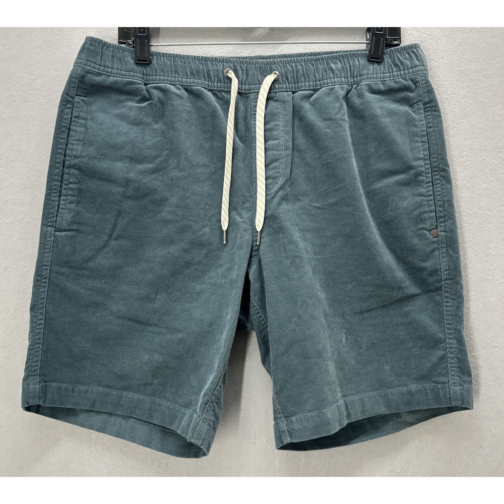 Vuori Optimist Corduroy Ribbed Shorts Men Large Blue Elastic Drawstring Stretch
